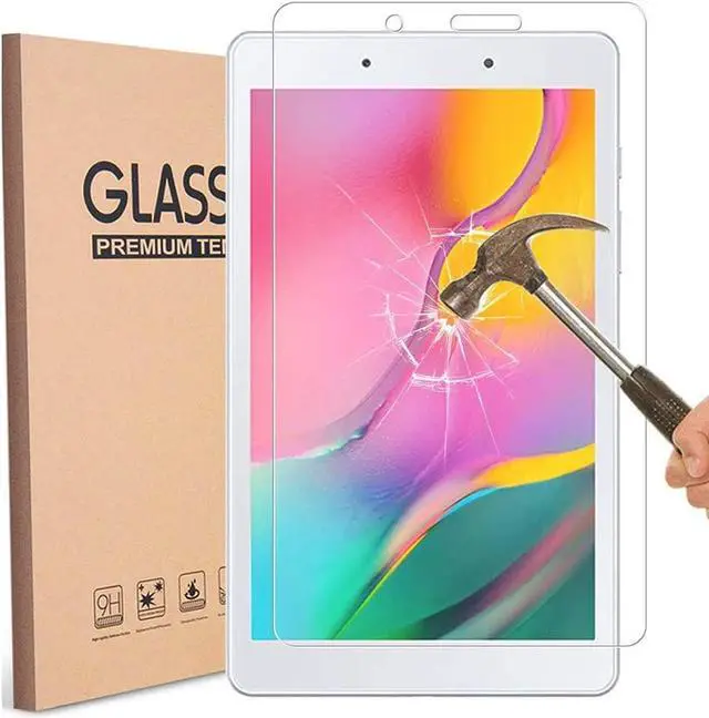 Alt view image 3 of 5 - Galaxy Tab A 8.0 T290 Case, Heavy Duty Case Tempered Glass Screen Protector Cover Kickstand Handle Carrying Sling Strap for Samsung Galaxy Tab A 8.0 2019 T290 T295 (Red)