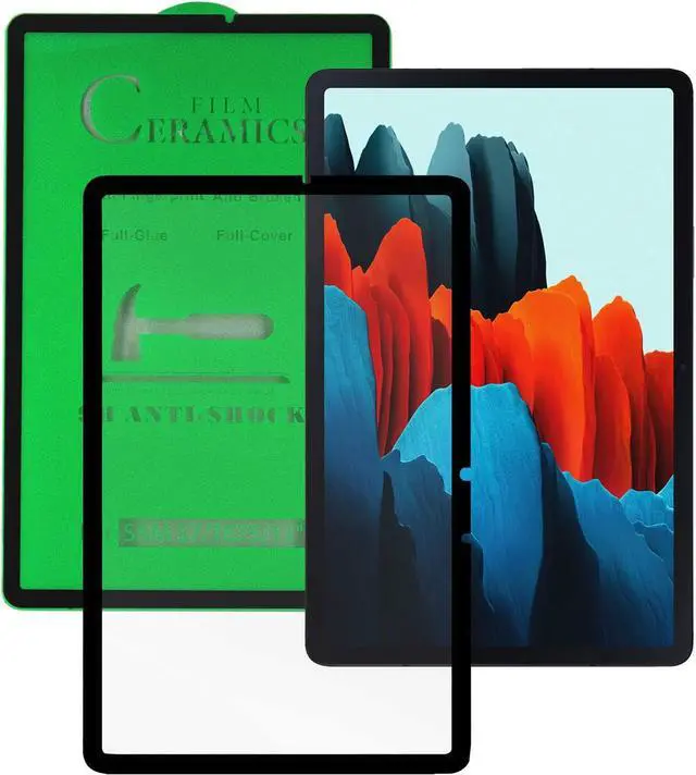 Alt view image 2 of 3 - Shockproof Case Full-Body Heavy Duty Cover Stand with Shatterproof Ceramic Screen Protector for Samsung Galaxy Tab S7 11.0 2020 SM-T870 (Blue)
