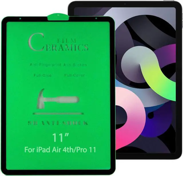Alt view image 3 of 3 - Shockproof Case Full-Body Heavy Duty Cover Stand with Shatterproof Ceramic Screen Protector for Apple iPad Air 4 10.9 2020 (Camouflage)