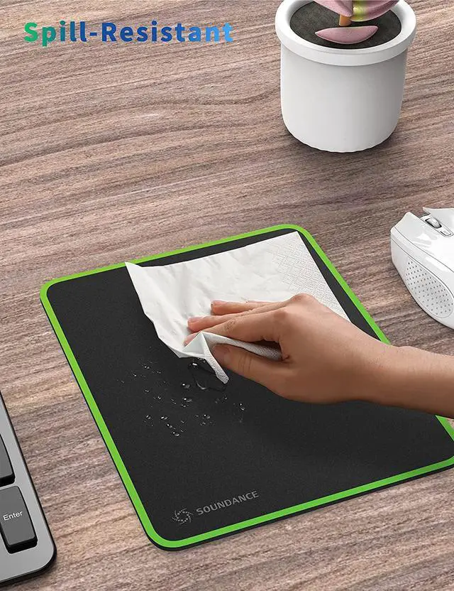 Alt view image 6 of 7 - Mouse Pad for Optical Mice Fast DPI Speed, Waterproof Computer Mouse Mat with Ultra-Smooth Surface, Anti-Slip Rubber Base, Portable Mousepad for Gaming Office, 10 × 7.8 Inches, Black