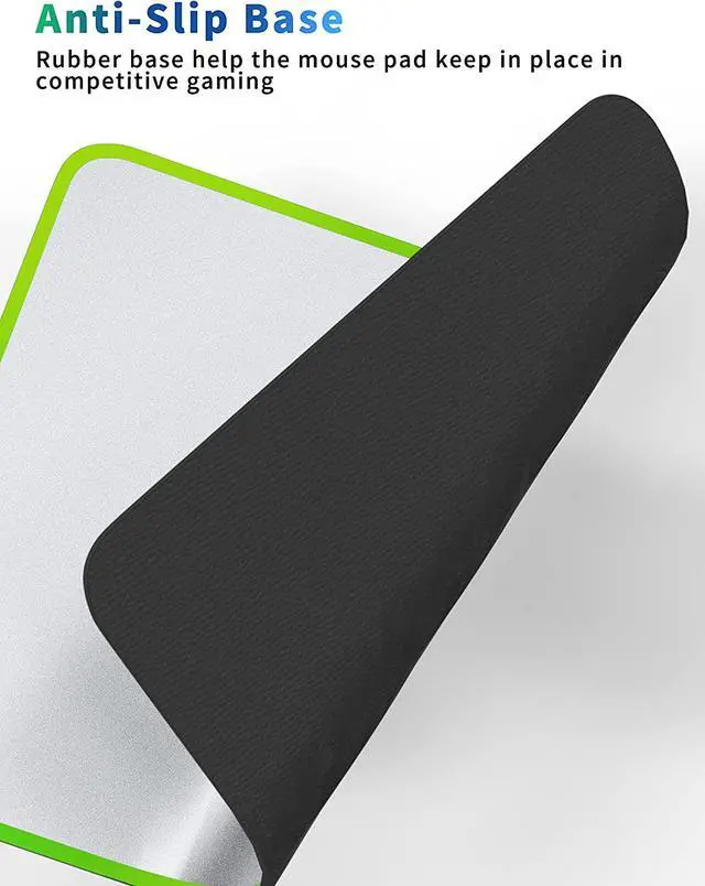 Alt view image 3 of 7 - Mouse Pad for Optical Mice Fast DPI Speed, Waterproof Computer Mouse Mat with Ultra-Smooth Surface, Anti-Slip Rubber Base, Portable Mousepad for Gaming Office, 10 × 7.8 Inches, Silver