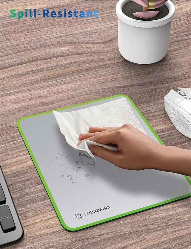 Alt view image 6 of 7 - Mouse Pad for Optical Mice Fast DPI Speed, Waterproof Computer Mouse Mat with Ultra-Smooth Surface, Anti-Slip Rubber Base, Portable Mousepad for Gaming Office, 10 × 7.8 Inches, Silver