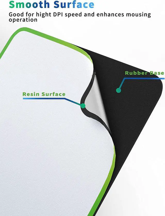 Alt view image 2 of 7 - Mouse Pad for Optical Mice Fast DPI Speed, Waterproof Computer Mouse Mat with Ultra-Smooth Surface, Anti-Slip Rubber Base, Portable Mousepad for Gaming Office, 10 × 7.8 Inches, Silver