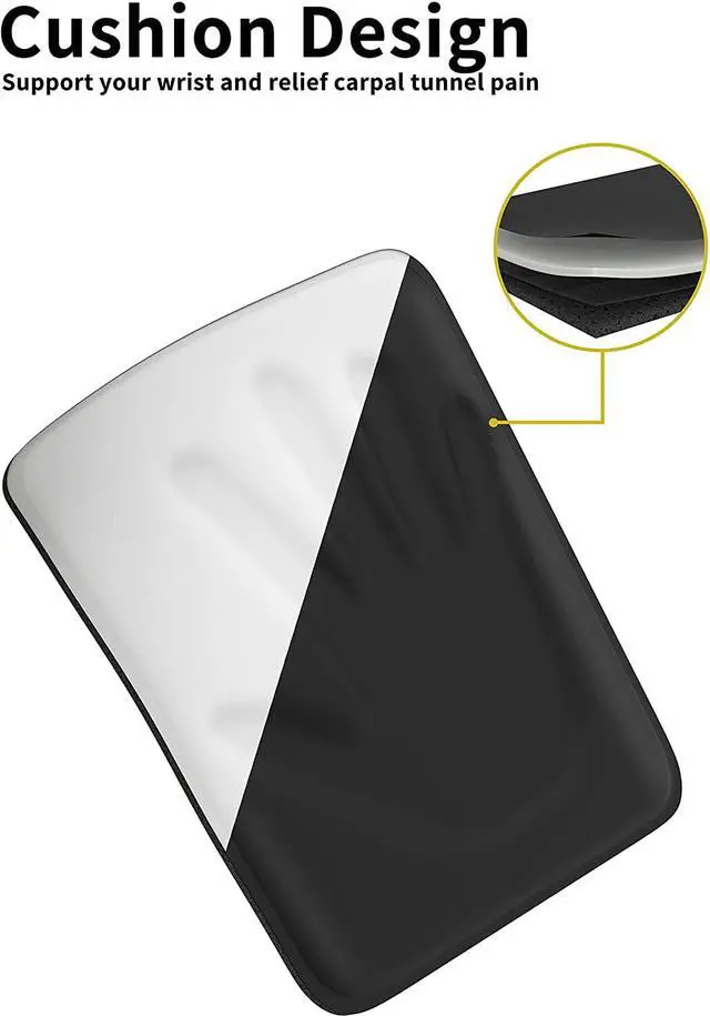 Alt view image 2 of 7 - Small Mouse Pad, Thick Cushioned Mousepad, Wrist Rest Support for Pain Relieving, Made of Soft Comfortable Foam, Ergonomic Mouse Mat with Non-Slip Rubber Base, 7 x 8.5 Inches, Black