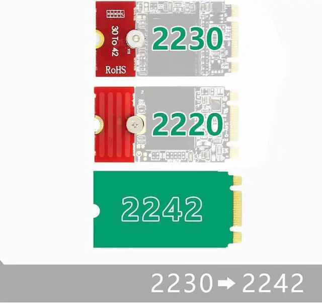 Alt view image 4 of 7 - JEYI M2 M2PLUS NGFF NVME m. 2 Extended Transfer 2230, 2242, 2260, 2280 M2 Change Long Size NVME NGFF M.2 U.2 M3 M.3 SSD