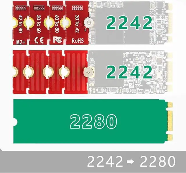 Alt view image 5 of 7 - JEYI M2 M2PLUS NGFF NVME m. 2 Extended Transfer 2230, 2242, 2260, 2280 M2 Change Long Size NVME NGFF M.2 U.2 M3 M.3 SSD