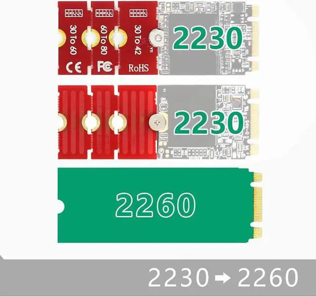 Alt view image 6 of 7 - JEYI M2 M2PLUS NGFF NVME m. 2 Extended Transfer 2230, 2242, 2260, 2280 M2 Change Long Size NVME NGFF M.2 U.2 M3 M.3 SSD
