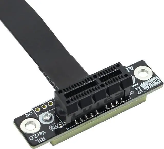 Alt view image 4 of 7 - ADT-Link Dual 90Degree Right Angle PCIe 3.0 x1 to x1 Extension Cable R11SL-TL 8G/BPS High Speed PCI Express 1x Riser Card Ribbon Extender