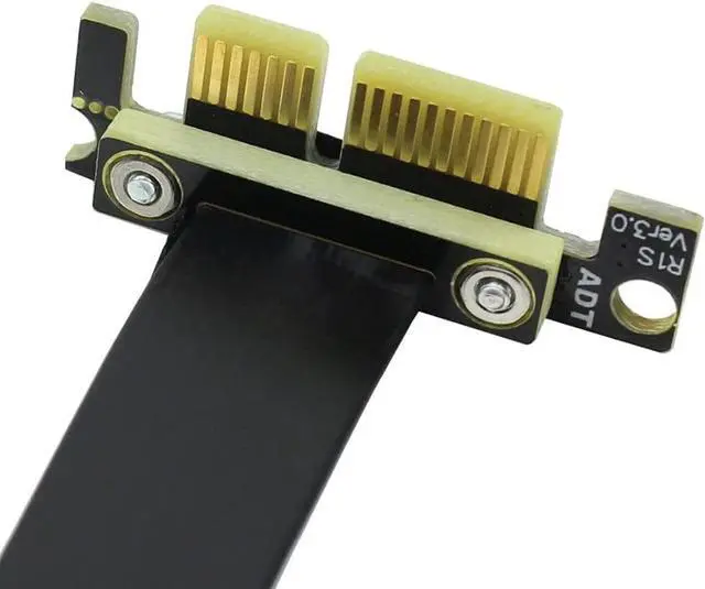 Alt view image 5 of 7 - ADT-Link Dual 90Degree Right Angle PCIe 3.0 x1 to x1 Extension Cable R11SL-TL 8G/BPS High Speed PCI Express 1x Riser Card Ribbon Extender