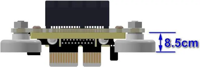 Alt view image 6 of 7 - ADT-Link Dual 90Degree Right Angle PCIe 3.0 x1 to x1 Extension Cable R11SL-TL 8G/BPS High Speed PCI Express 1x Riser Card Ribbon Extender