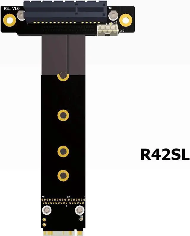 Alt view image 2 of 7 - ADT-LINK Riser PCIe X4 3.0 PCI-E 4X to M.2 NGFF NVMe M Key 2280 Riser Card Gen3.0 Cable M2 Key-M PCI-Express Extension Cord 32G/BPS (R42SL,30CM)