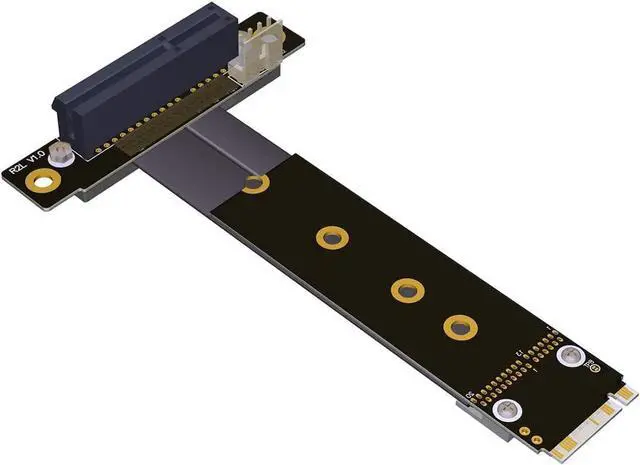 Alt view image 3 of 7 - ADT-LINK Riser PCIe X4 3.0 PCI-E 4X to M.2 NGFF NVMe M Key 2280 Riser Card Gen3.0 Cable M2 Key-M PCI-Express Extension Cord 32G/BPS (R42SL,30CM)