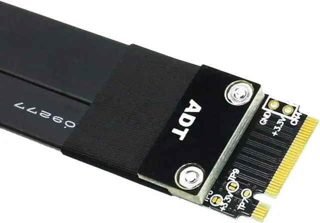 Alt view image 6 of 7 - ADT-LINK Riser PCIe X4 3.0 PCI-E 4X to M.2 NGFF NVMe M Key 2280 Riser Card Gen3.0 Cable M2 Key-M PCI-Express Extension Cord 32G/BPS (R42SL,30CM)