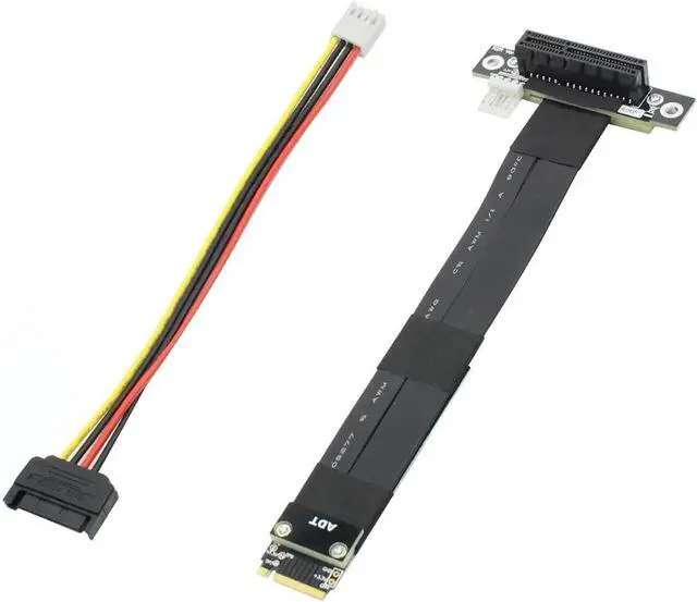 Alt view image 7 of 7 - ADT-LINK Riser PCIe X4 3.0 PCI-E 4X to M.2 NGFF NVMe M Key 2280 Riser Card Gen3.0 Cable M2 Key-M PCI-Express Extension Cord 32G/BPS (R42SL,30CM)
