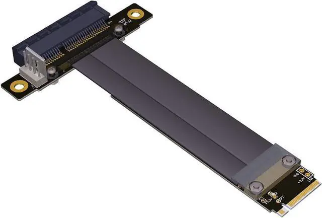 Alt view image 5 of 7 - ADT-LINK Riser PCIe X4 3.0 PCI-E 4X to M.2 NGFF NVMe M Key 2280 Riser Card Gen3.0 Cable M2 Key-M PCI-Express Extension Cord 32G/BPS (15CM,R42SF)