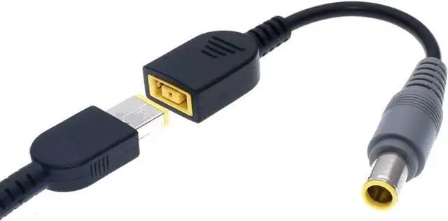 Alt view image 5 of 6 - DC 7.9 x 5.5mm Round Jack to Square USB Plug Converter Laptop Power Adapter Connector Cable Compatible for Lenovo ThinkPad IBM Charger (15cm,7.9mm Male-USB Female)