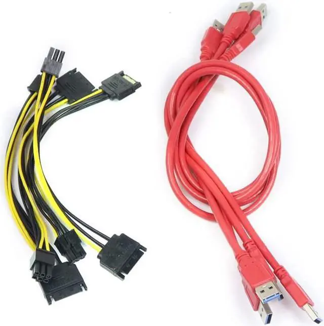 Alt view image 5 of 5 - PCI-E 1x to 16x Riser Card PCI-Express 1 to 4 Slot PCIe USB3.0 Splitter 1 to 4 Adapter GPU Riser Card for BTC Bitcoin Miner Mining (PCIE 1 to 4USB Kit)
