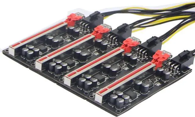 Alt view image 4 of 5 - PCI-E 1x to 16x Riser Card PCI-Express 1 to 4 Slot PCIe USB3.0 Splitter 1 to 4 Adapter GPU Riser Card for BTC Bitcoin Miner Mining (PCIE 1 to 4USB Kit)