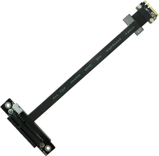 Alt view image 3 of 7 - ADT-Link M.2 A.E Key A+E to PCI-e 4X x4 Riser Extender Adapter Card Ribbon Gen3.0 Cable AE Key A E for PCIE 3.0 x1 x4 x16 M2 Card (25cm,R52SF)