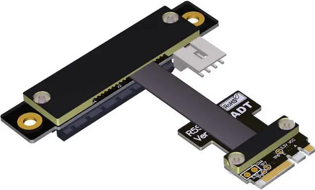 Main image of ADT-Link M.2 WiFi A.E Key A+E to PCI-e 4X x4 Riser Extender Adapter Card Ribbon Gen3.0 Cable AE Key A E for PCIE 3.0 x1 x4 x16 M2 Card (15cm,R52SR)