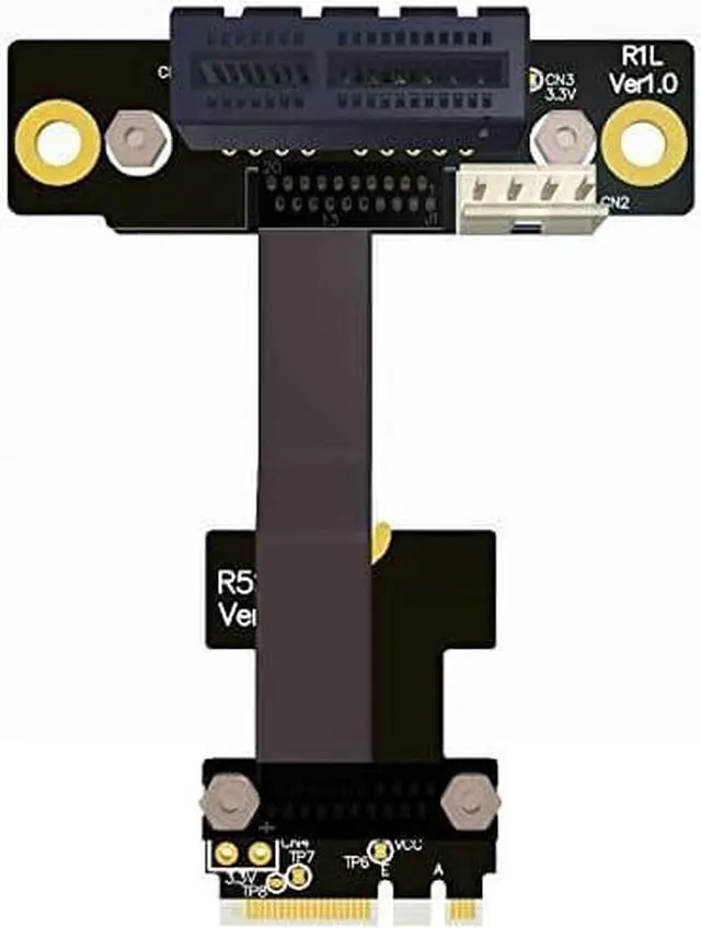Alt view image 3 of 7 - ADT-LINK M.2 WiFi A.E Key A+E to PCI-e 4X x4 Riser Extender Adapter Card Ribbon Gen3.0 Cable AE Key A E for PCIE 3.0 x1 x4 x16 M2 Card (60cm,R52SL)