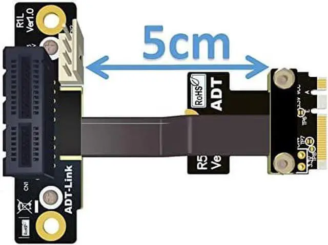 Alt view image 4 of 7 - ADT-LINK M.2 WiFi A.E Key A+E to PCI-e 4X x4 Riser Extender Adapter Card Ribbon Gen3.0 Cable AE Key A E for PCIE 3.0 x1 x4 x16 M2 Card (60cm,R52SL)