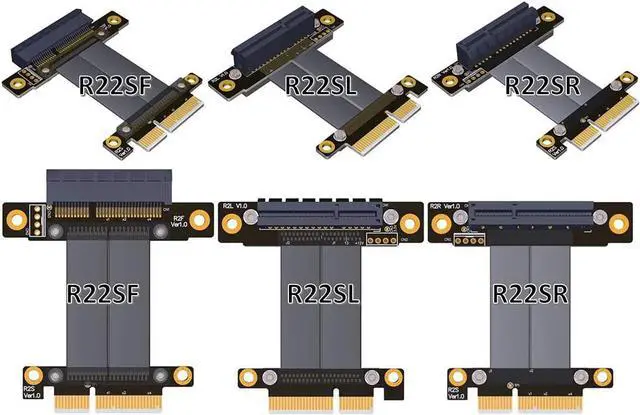 Alt view image 3 of 3 - ADT-LINK PCIe 3.0 x4 Extension Cable 32G/BPS PCI Express 4X Graphic SSD RAID Extender Conversion Riser Card Vertical 270 R22SR (10CM)