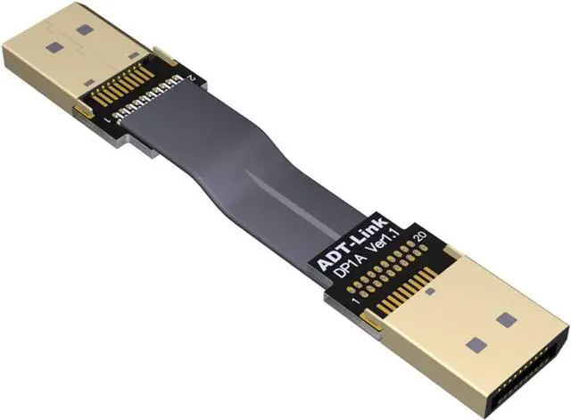 Main image of ADT-LINK DisplayPort 1.4 Cable Angled 8K 4K HDR 165Hz 60Hz Display Port Adapter for Video PC Laptop TV Extension Cable (30cm,P1-P1)