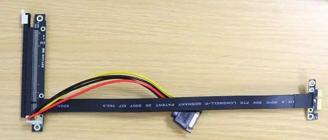 Alt view image 4 of 5 - ADT-LINK Riser PCI-E 3.0 16x to x1 PCIe x16 x1 PCI Express Riser Mining Graphics Card Extension Cable R13SC 25cm with Power Line (with Power Cable)