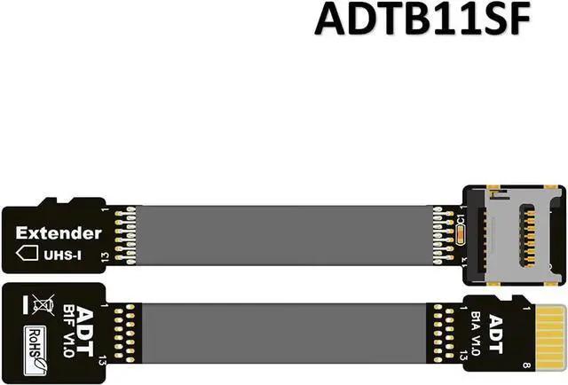 Alt view image 2 of 7 - ADT-LInk MicroSD TF Extension Cable Micro SD Extender Express Extender Cord Linker TF Card Reader Adapter for SDHC SDXC UHS-I Stable No FPC Card Reading Test Line 104MB/s (10cm,B11SF)