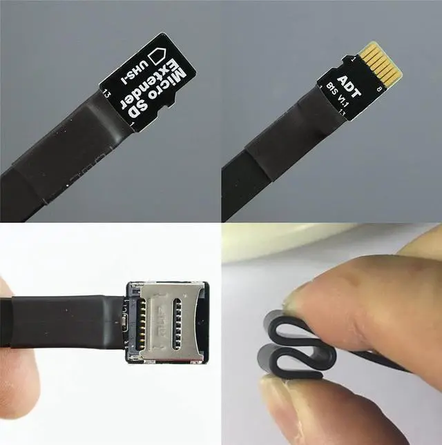 Alt view image 3 of 7 - ADT-LInk MicroSD TF Extension Cable Micro SD Extender Express Extender Cord Linker TF Card Reader Adapter for SDHC SDXC UHS-I Stable No FPC Card Reading Test Line 104MB/s (10cm,B11SF)