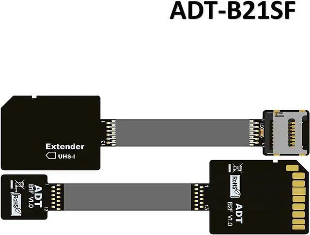 Alt view image 2 of 7 - ADT-LInk MicroSD TF Extension Cable Micro SD Extender Express Extender Cord Linker TF Card Reader Adapter for SDHC SDXC UHS-I Stable No FPC Card Reading Test Line Up to 104MB/s (5cm, B21SF)