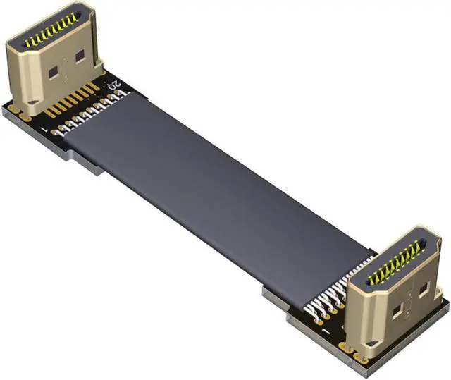 Main image of ADT-LINK Flat Slim Angled Standard HDMI 2.0 Male/Female to HDMI 2.0 Male/Female 20 pin FFC FPC Flat Ribbon Elbow Cable 2K/144hz 4K/60Hz for HDTV AV Aerial Photography A1 (1m,A2-A3)