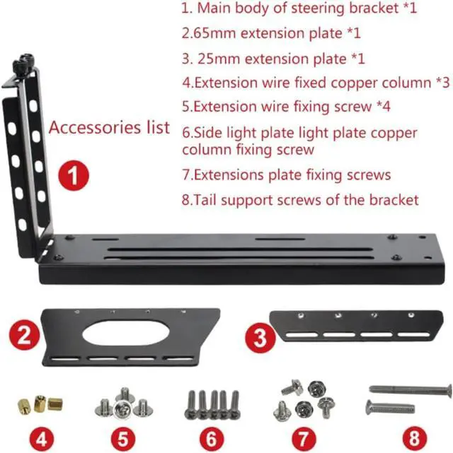 Alt view image 5 of 7 - Vertical Graphics Card Holder Bracket Multiple Slots Adjustable Support with GPU Mount Video Card VGA Support Kit (Black,3-Holes)