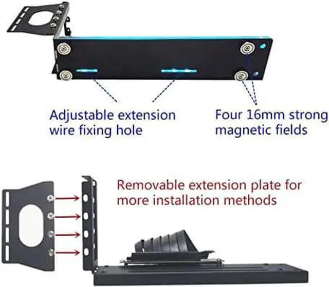 Alt view image 5 of 6 - Vertical Graphics Card Holder Bracket Multiple Slots Adjustable Support with GPU Mount Video Card VGA Support Kit (White,3-Holes)