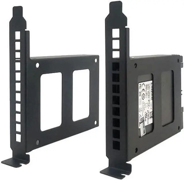 Alt view image 4 of 7 - Metal PCI Slot 2.5inch IDE/SATA/SSD/HDD Mounting Bracket Rear Panel Mount Bracket Hard Drive Adapter Tray Caddy with Sata Data Cable (Half w Red Cable)