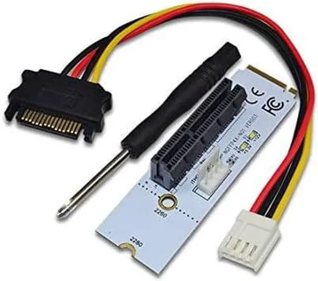 Main image of BGNing NGFF M2 to PCI-e 4X 1X Slot Riser Card M Key M.2 2260 2280 SSD Port to PCIE Adapter Converter Multiplier for BTC Miner Mining