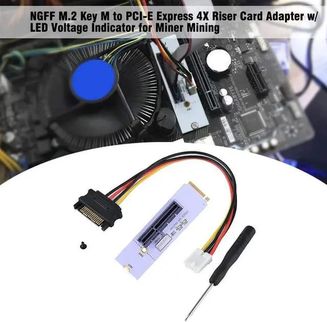 Alt view image 6 of 7 - BGNing NGFF M2 to PCI-e 4X 1X Slot Riser Card M Key M.2 2260 2280 SSD Port to PCIE Adapter Converter Multiplier for BTC Miner Mining
