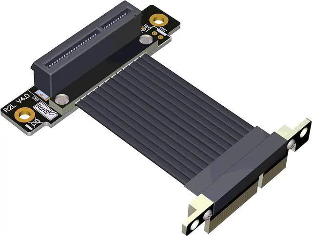 Main image of PCIe 4X to 4X Riser Cable GEN4 PCI-Express 4.0 X4 Extension Cable 90/180 Degree GPU Riser Vertical Mount for USB Adapter Network Card Capture Card Bitcoin Miner (25CM,R22SL-TL)