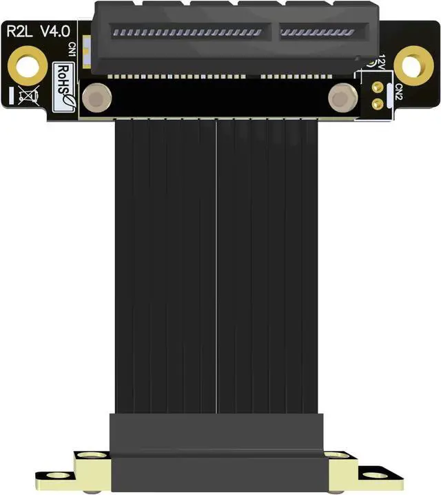 Alt view image 4 of 6 - PCIe 4X to 4X Riser Cable GEN4 PCI-Express 4.0 X4 Extension Cable 90/180 Degree GPU Riser Vertical Mount for USB Adapter Network Card Capture Card Bitcoin Miner (25CM,R22SL-TL)