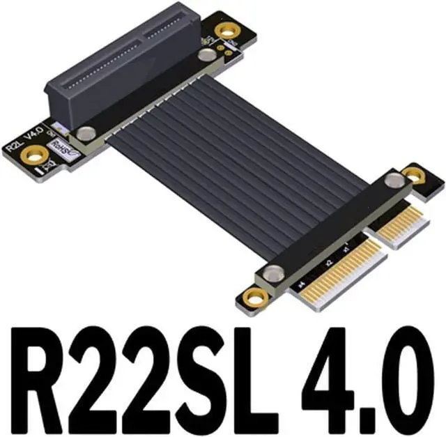 Alt view image 2 of 6 - PCIe 4X to 4X Riser Cable GEN4 PCI-Express 4.0 X4 Extension Cable 90/180 Degree GPU Riser Vertical Mount for USB Adapter Network Card Capture Card Bitcoin Miner (25CM,R22SL)