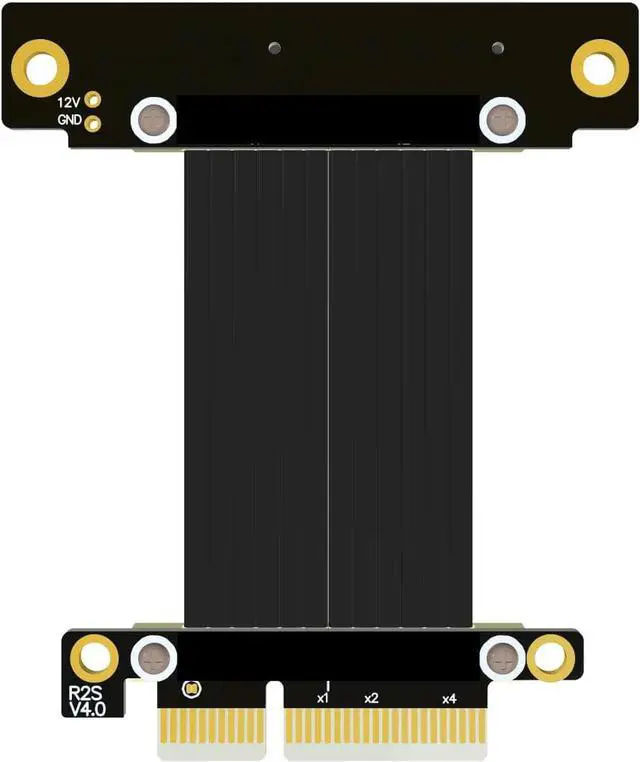 Alt view image 3 of 6 - PCIe 4X to 4X Riser Cable GEN4 PCI-Express 4.0 X4 Extension Cable 90/180 Degree GPU Riser Vertical Mount for USB Adapter Network Card Capture Card Bitcoin Miner (25CM,R22SL)