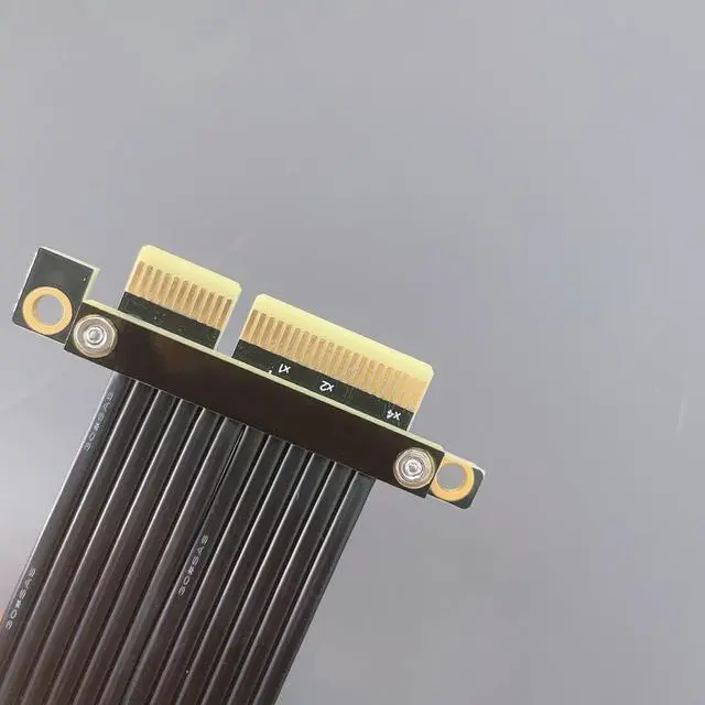 Alt view image 5 of 6 - PCIe 4X to 4X Riser Cable GEN4 PCI-Express 4.0 X4 Extension Cable 90/180 Degree GPU Riser Vertical Mount for USB Adapter Network Card Capture Card Bitcoin Miner (25CM,R22SL)