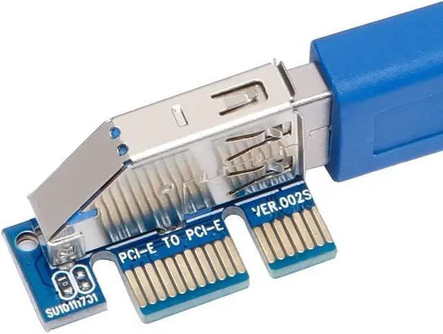 Alt view image 4 of 7 - Add On Cards PCI Express X1 to X4 USB 3.0 Adapter Raiser Extender PCIE Riser Card USB3.0 PCI-E SATA Expansion Card Raiser