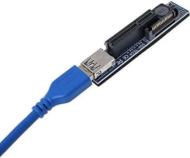 Alt view image 7 of 7 - Add On Cards PCI Express X1 to X4 USB 3.0 Adapter Raiser Extender PCIE Riser Card USB3.0 PCI-E SATA Expansion Card Raiser
