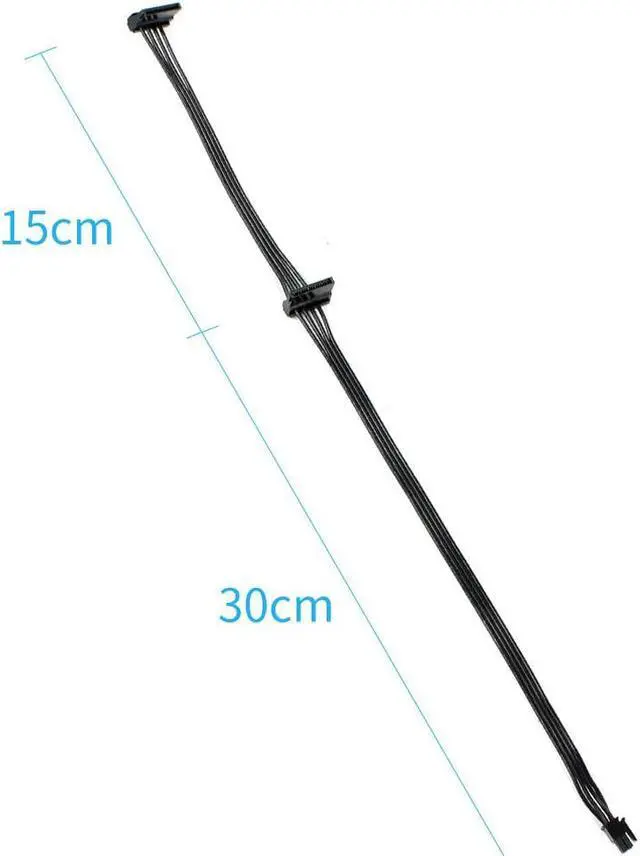 Alt view image 4 of 4 - PC Power Supply Cable Mini 4 Pin to SATA SSD for Lenovo M410 M415 M425 B415 M610 M710 M4200R Motherboard 4P to 1 / Turn 2 SATA (Type 2 45cm)
