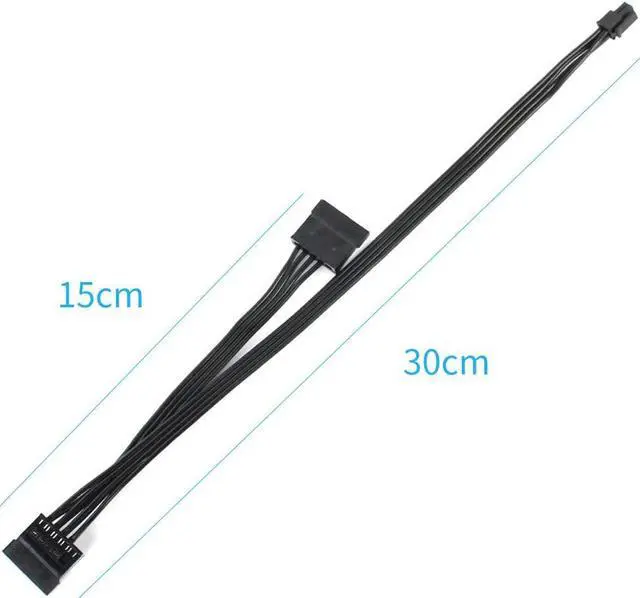 Alt view image 2 of 5 - PC Power Supply Cable Motherboard ATX Mini 4 Pin to SATA SSD for  M410 M415 M425 B415 M610 M710 M4200R Motherboard 4P to 1 / Turn 2 SATA (Type 4 45cm)