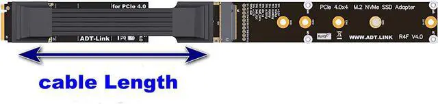Alt view image 3 of 7 - ADT-LINK M.2 NVMe SSD to PCI Express 4.0 X4 Extension Cable Full Speed 64G/BPS Solid State Drive Riser Card Support SSD 2230 2240 2260 2280 22110 (20CM,R44SF 4.0)