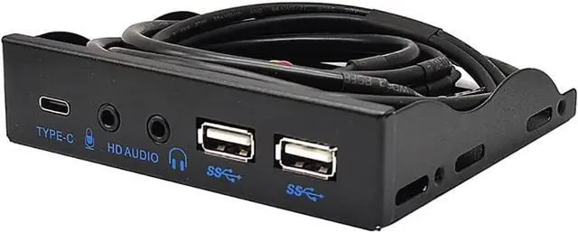 Alt view image 5 of 6 - 3.5in USB3.2 Gen2 Floppy Drive Front Panel 10Gbps with Audio Port USB-C Port 19Pin/9Pin Suitable for Type-E Interface 3.5in Floppy Disk Bay (with USB 2.0 9Pin)