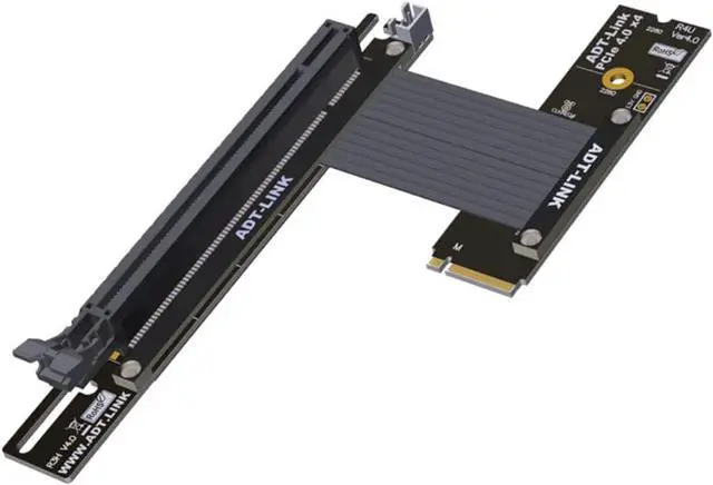 Main image of ADT-LINK M.2 NVMe Key M to PCI Express 4.0 x16 Extender Adapter Cable Support M.2 NVMe SSD for GPU Graphics Video Cards with Sata Power Cable 64G/BPS (25cm,R43UH 4.0)